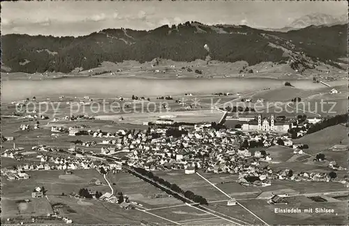 Einsiedeln SZ mit Sihlsee Totalansicht / Einsiedeln /Bz. Einsiedeln