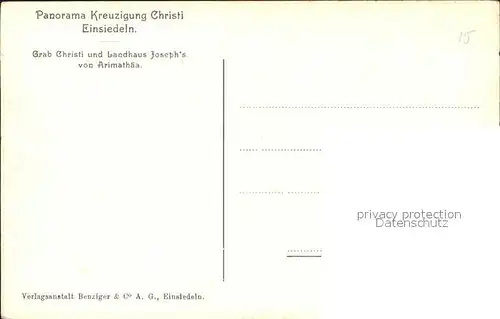 Einsiedeln SZ Panorama Kreuzigung Christi Grab Christi und Landhaus Joseph von Arimathaea / Einsiedeln /Bz. Einsiedeln