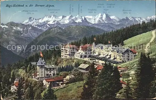 Rigi Kaltbad Hotel mit Berner Alpen Kat. Rigi Kaltbad