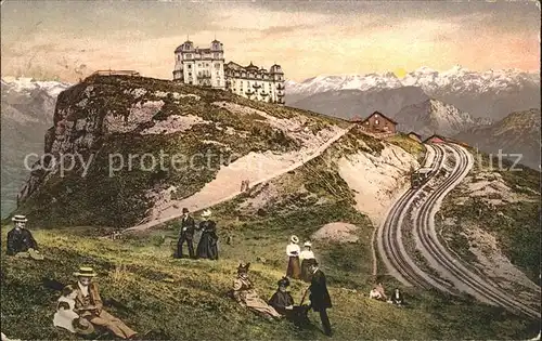 Rigi Kulm Hotel mit Rigbahn und Alpenpanorama Kat. Rigi Kulm