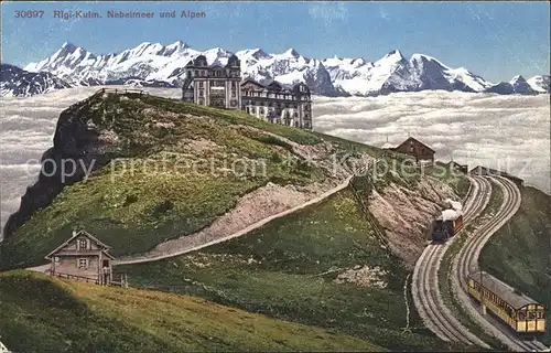 Rigi Kulm Hotel Rigibahn Alpen im Nebelmeer Kat. Rigi Kulm
