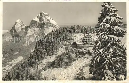 Schwyz Drahtseilbahn Schwyz Stoos Bergstation Kat. Schwyz