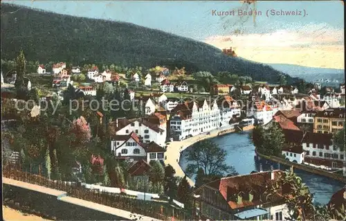 Baden AG Ortsblick mit Limmat Kat. Baden