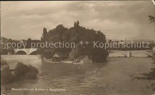 Rheinfelden AG Rheinbruecke mit Burgkastell Kat. Rheinfelden