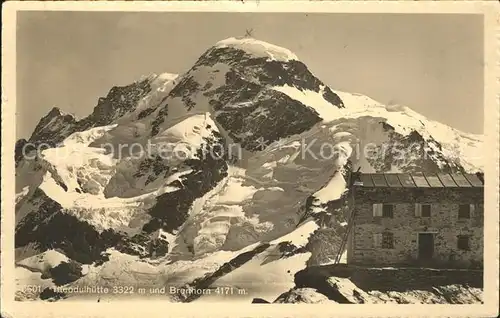 Theodulpass Theodulhuette mit Breithorn Kat. Theodulpass