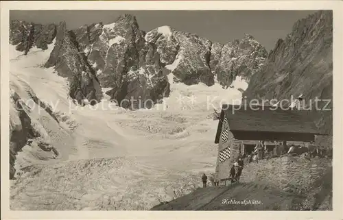 Kehlenalphuette mit Kehlenalpgletscher Kat. Sustenhorn