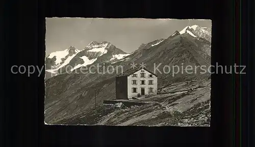 Saas Fee Berghotel Plattje mit Fletsch und Laquinhorn Weissmies Kat. Saas Fee