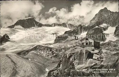 Uto Kulm Albert Heim Huette mit Galenstock und Gletscherhorn Kat. Zuerich