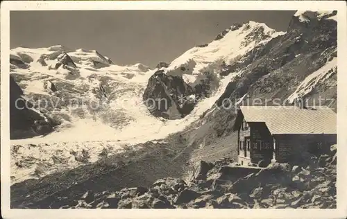 Bovalhuette mit Bellavista und Piz Bernina Kat. Morteratsch