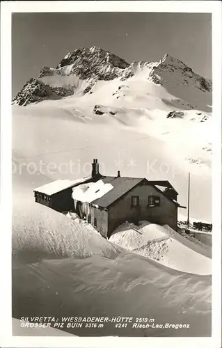 Silvretta Wiesbadener Huette mit Gr Piz Buin Kat. Silvretta