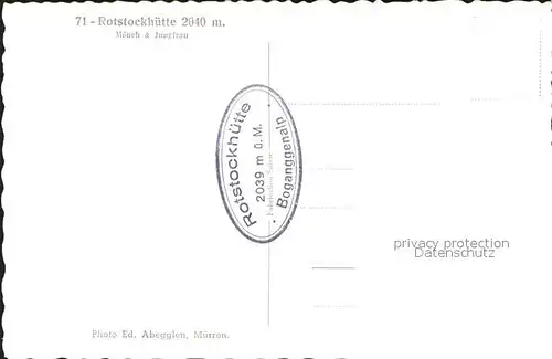 Rotstockhuette mit Moench und Jungfrau Kat. Lauterbrunnen