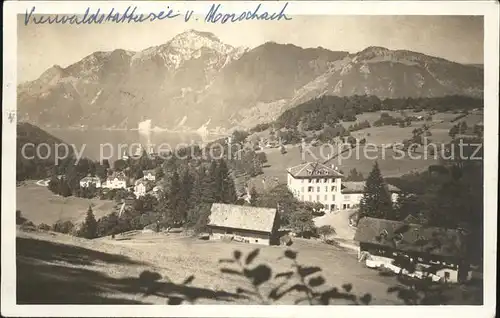 Morschach Hotel Degenbalm mit Vierwaldstaettersee und Rigi Kat. Morschach