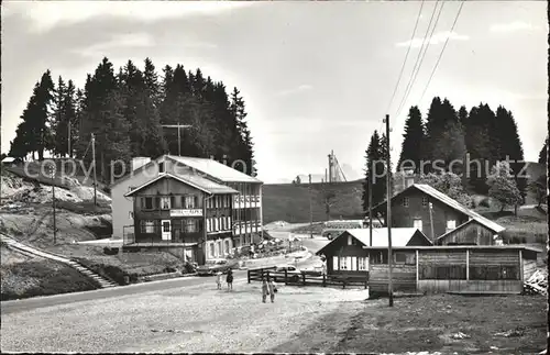 Jaunpass Hotel des Alpes Strassenpartie Kat. Jaun