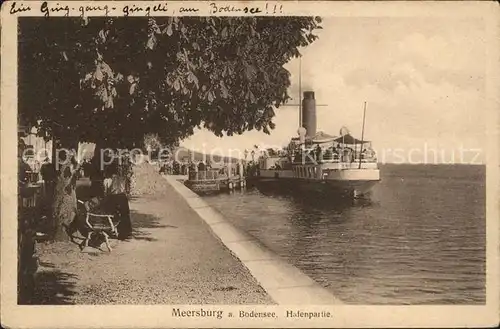 Meersburg Bodensee Hafenpartie Dampfer Kat. Meersburg