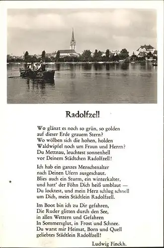 Radolfzell Bodensee Kirche Boot Gedicht Kat. Radolfzell am Bodensee