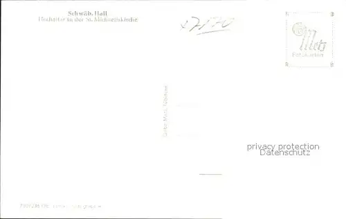 Schwaebisch Hall Hochaltar St. Michaeliskirche Kat. Schwaebisch Hall