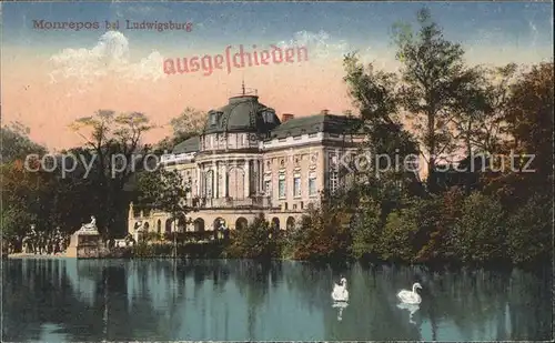 Ludwigsburg Schloss Monrepos Schwanenteich Kat. Ludwigsburg