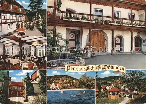 Doettingen Braunsbach Penion Schloss Schwimmbad Brunnen Kat. Braunsbach