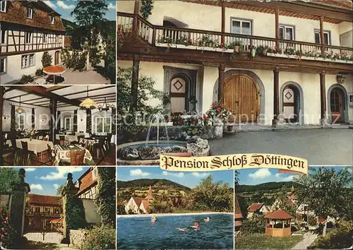 Doettingen Braunsbach Pension Schloss Schwimmbad Speisesaal Kat. Braunsbach