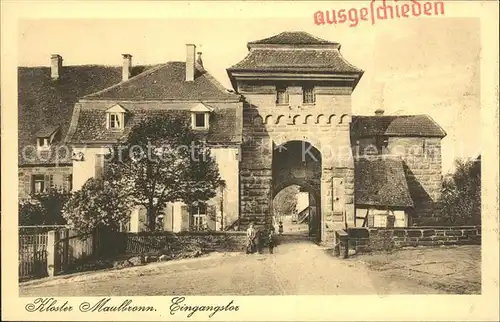 Maulbronn Kloster Eingangstor Kat. Maulbronn
