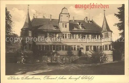 Maulbronn Kloster Oberamt ehem herzogl Schloss Kat. Maulbronn