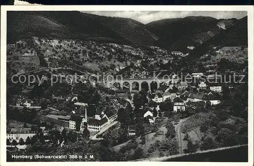 Hornberg Schwarzwald Totalansicht mit Viadukt Kat. Hornberg