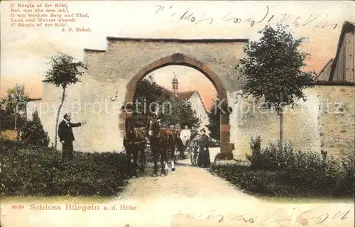 Kandern Schloss Buergeln auf der Hoehe Eingang Kat. Kandern