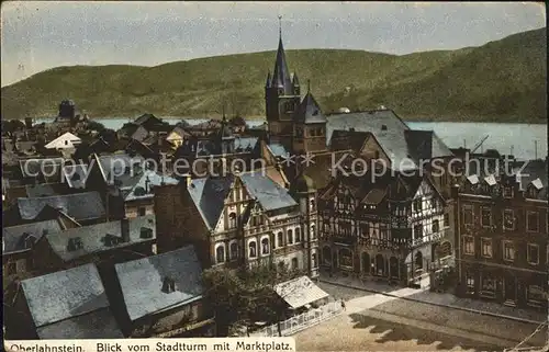 Oberlahnstein Blick vom Stadtturm mit Marktplatz Kat. Lahnstein