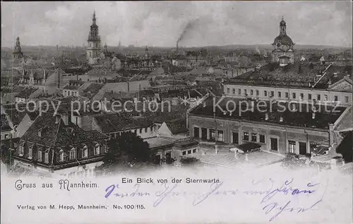 Mannheim Blick von der Sternwarte Kat. Mannheim