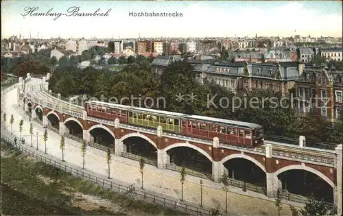 Barmbek Hochbahnstrecke Panorama Kat. Hamburg
