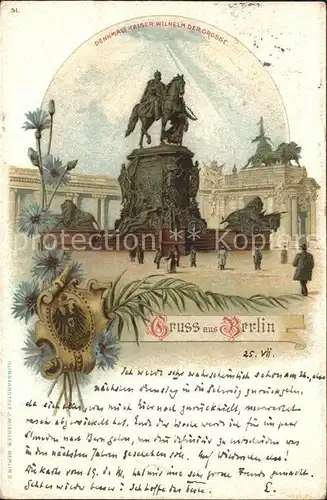 Berlin Denkmal Kaiser Wilhelm Gr Kat. Berlin