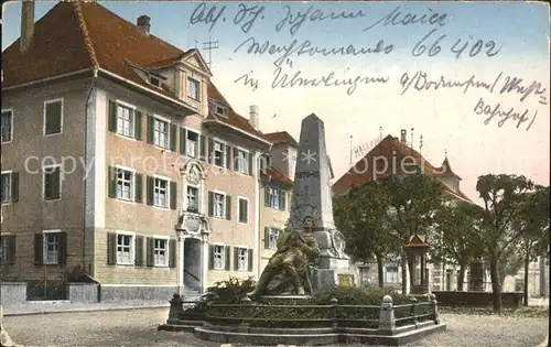 Radolfzell Bodensee Marktplatz mit Kriegerdenkmal Kat. Radolfzell am Bodensee