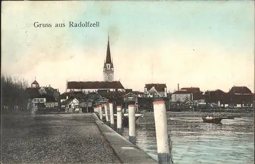 Radolfzell Bodensee Teilansicht Hafen Kirche Kat. Radolfzell am Bodensee