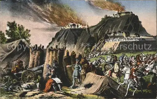 Hohentwiel Sturm auf die Festung 1341 Illustration Kat. Singen (Hohentwiel)