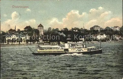 ueberlingen Bodensee Dampfer Ortsansicht Kat. ueberlingen