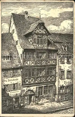 Schwaebisch Hall Renaissancehaus Zeichnung Kat. Schwaebisch Hall