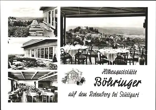 Rotenberg Stuttgart Hoehengaststaette Boehringer Terrassenblick Kat. Stuttgart