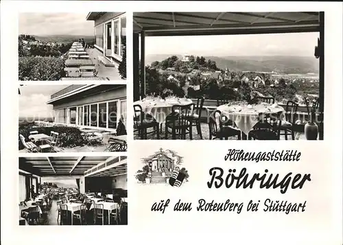 Rotenberg Stuttgart Hoehengaststaette Boehringer Terrassenblick Kat. Stuttgart