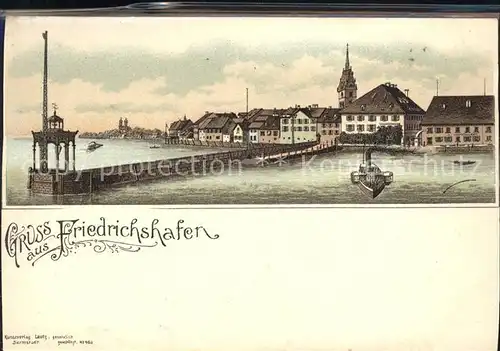 Friedrichshafen Bodensee Hafenpartie Dampfer Kat. Friedrichshafen
