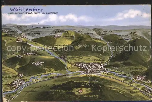 Sulzbach Murr Panoramakarte Mainhardter Wald Murr- und Lautertal / Sulzbach an der Murr /Rems-Murr-Kreis LKR