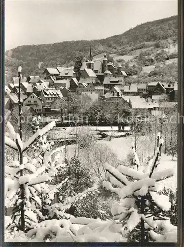Braunsbach Wuerttemberg Teilansicht im Winter Kat. Braunsbach
