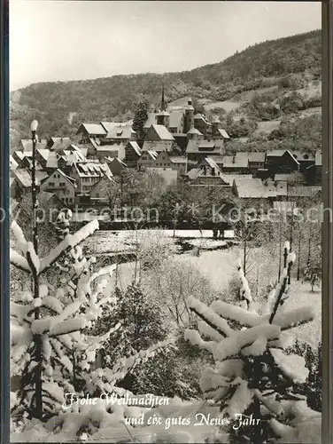 Braunsbach Wuerttemberg im Winter Teilansicht Kat. Braunsbach