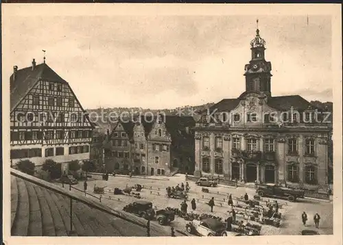 Schwaebisch Hall Marktplatz mit Rathaus Kat. Schwaebisch Hall