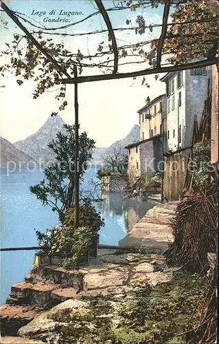 Gandria Lago di Lugano Dorfmotiv Kat. Gandria