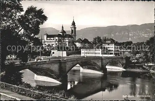 Solothurn Roetibruecke Kirche Kat. Solothurn