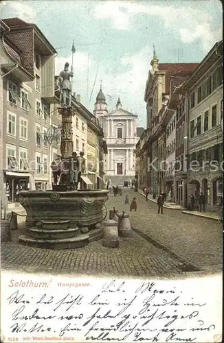 Solothurn Hauptgasse mit Brunnen Kat. Solothurn