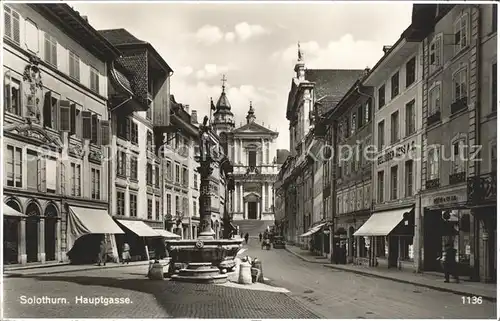 Solothurn Hauptgasse mit Brunnen Kat. Solothurn