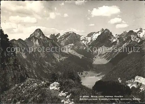 Hoher Kasten mit Saemtisersee Staubernkanzel Altmann Saentis Kat. Appenzeller Alpen