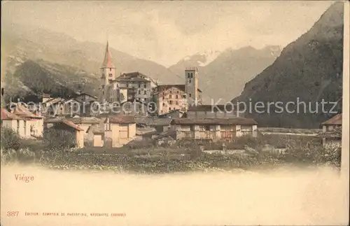 Visp Viege Ortsansicht Alpen Kat. Visp