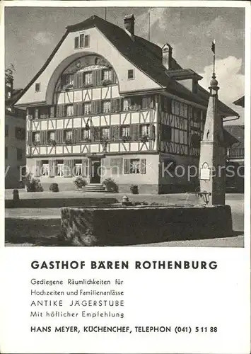 Rothenburg LU Gasthof Baeren  Kat. Rothenburg
